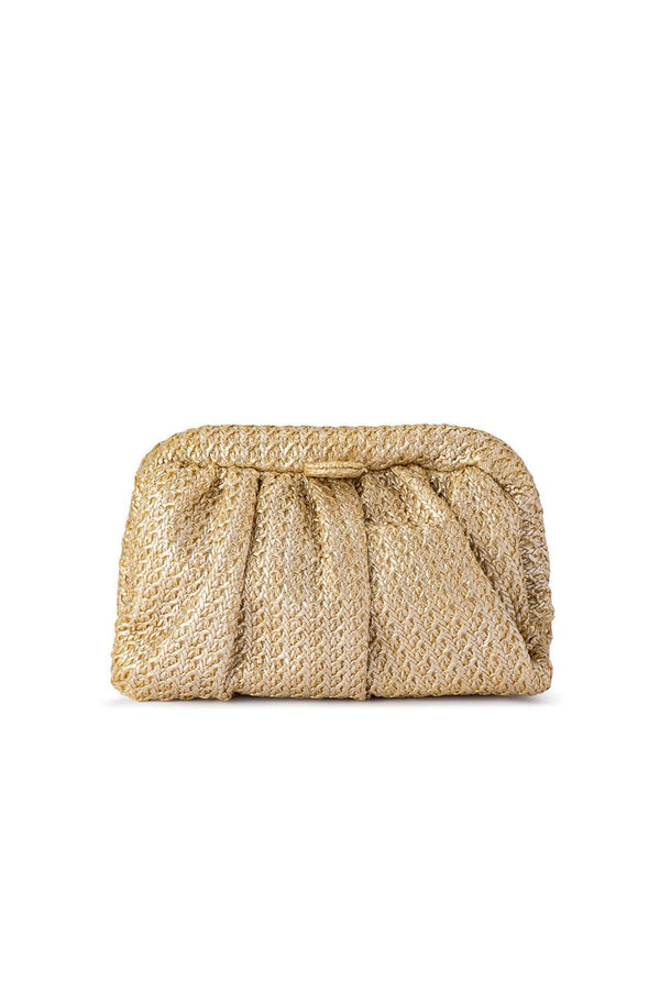 Stevie Pleated Woven Clutch