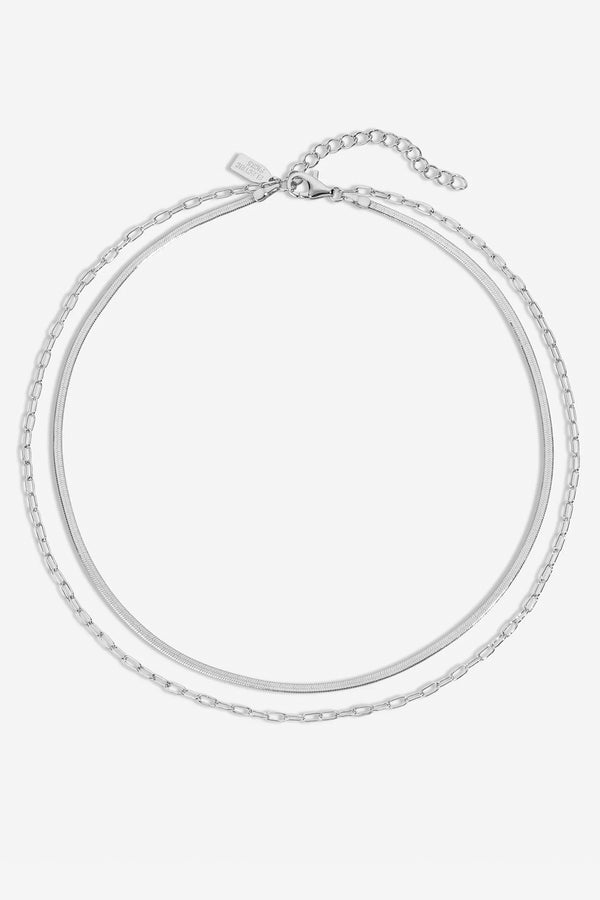 Two Chains Necklace - Silver