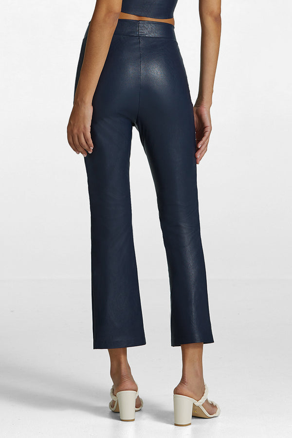 Faux Leather 7/8 Split Front Pant