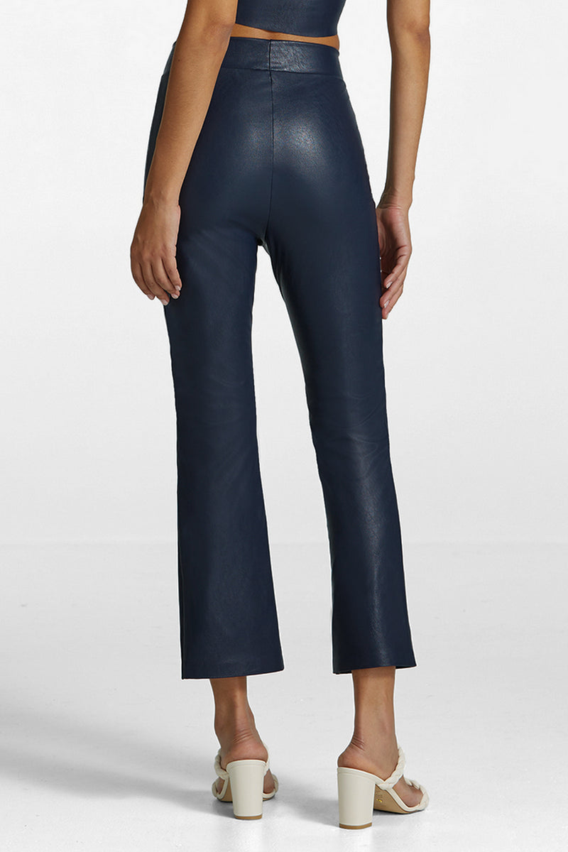 Faux Leather 7/8 Split Front Pant