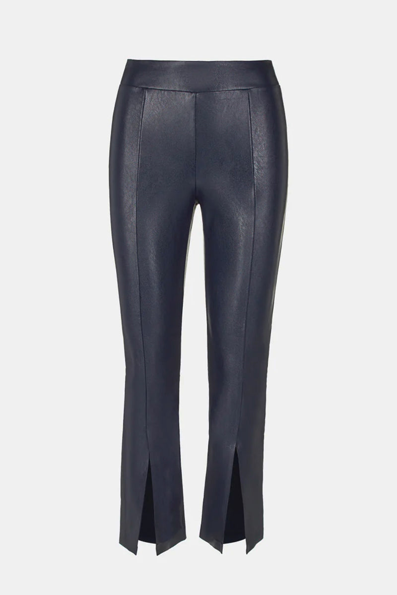 Faux Leather 7/8 Split Front Pant