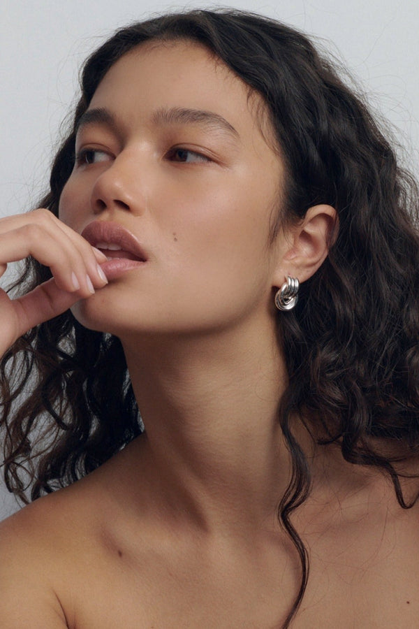 Baby Knot Earrings - Silver