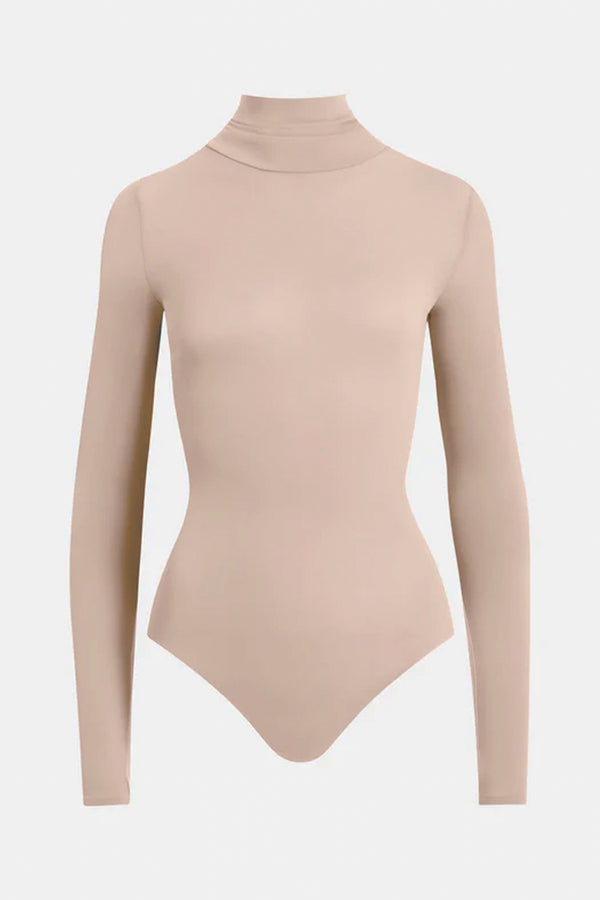 Ballet Long Sleeve Turtleneck Bodysuit - Cameo