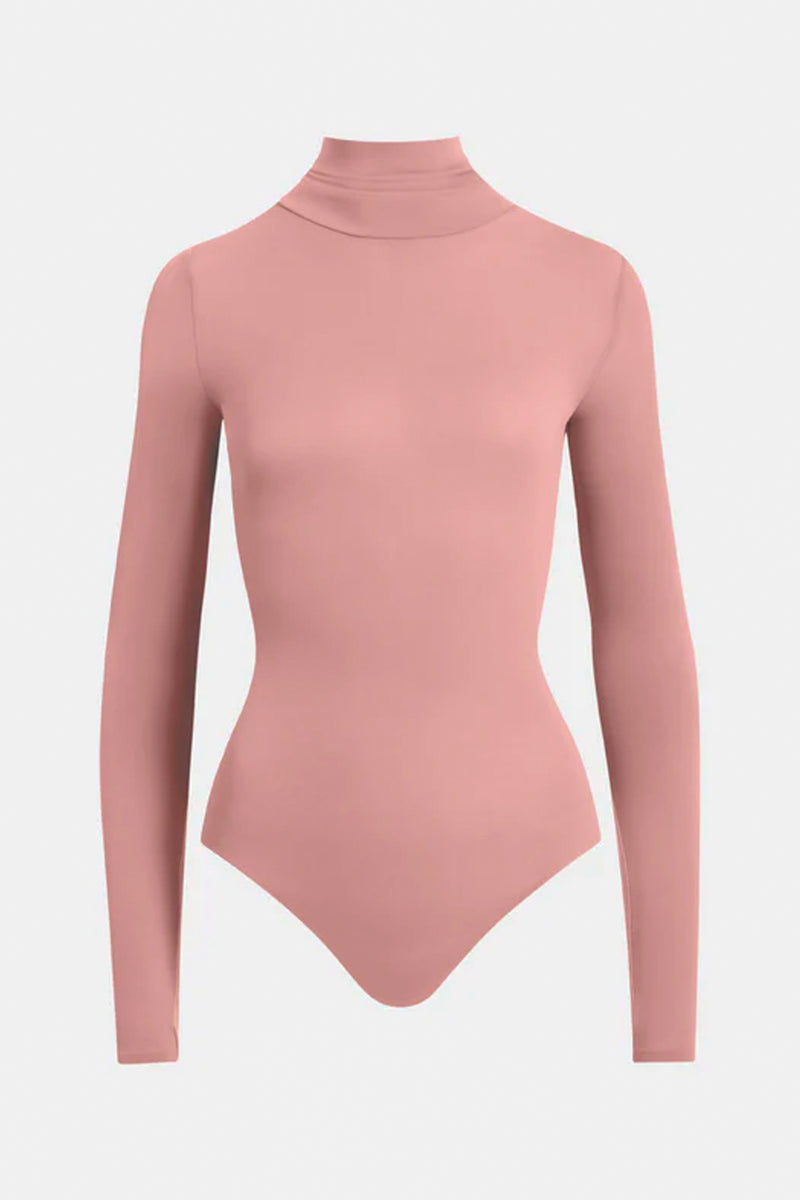 Ballet Long Sleeve Turtleneck Bodysuit - Vintage Pink