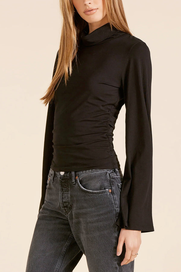 HOLD Bell Sleeve Mock Neck Top