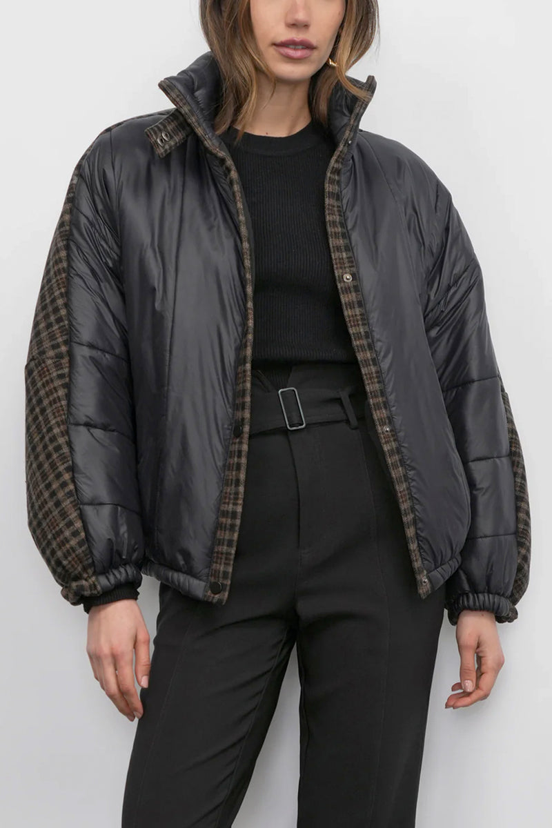 Beryl Mixed Media Quilted Puffer