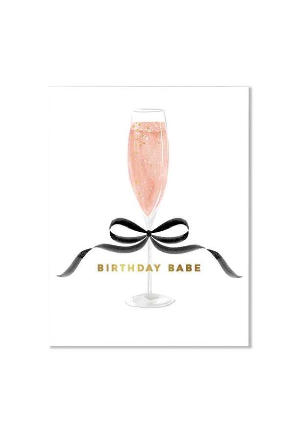 Bow Birthday Babe Birthday Greeting Card