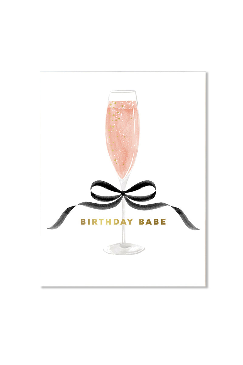 Bow Birthday Babe Birthday Greeting Card
