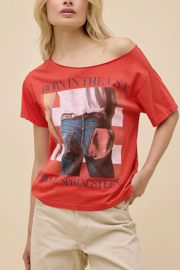 Bruce Springsteen Born in the USA Off the Shoulder Tee