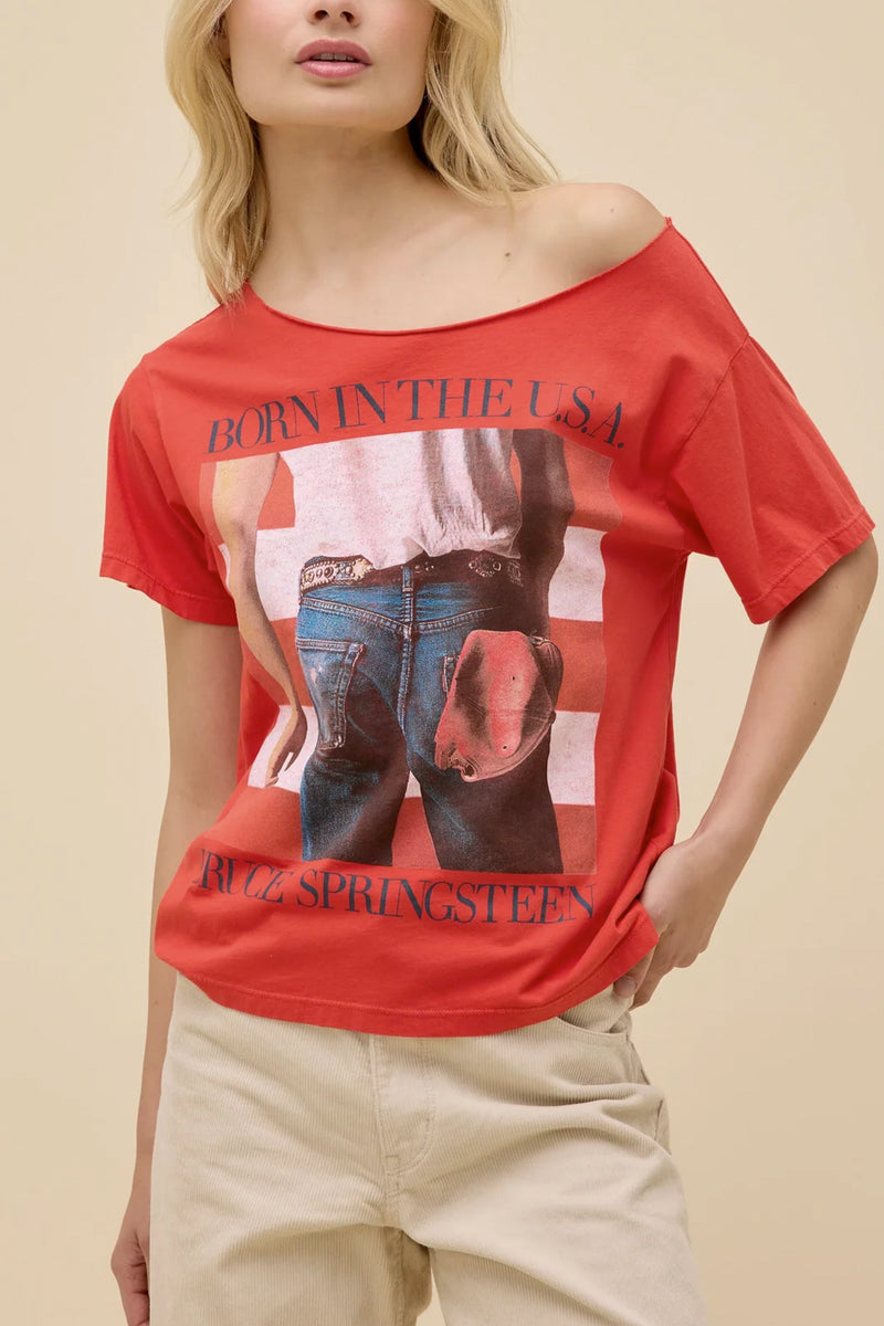 Bruce Springsteen Born in the USA Off the Shoulder Tee