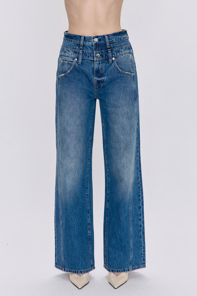 Caleb High Rise Stacked Waist Jean