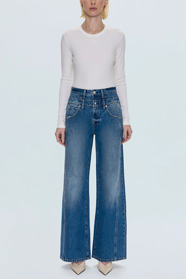 Caleb High Rise Stacked Waist Jean