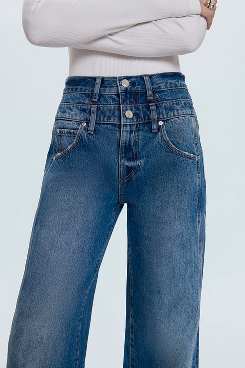 Caleb High Rise Stacked Waist Jean