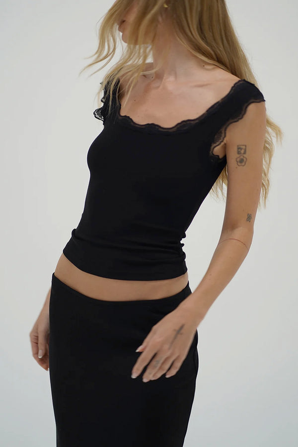 Cassidy Lace Ribbed Tank