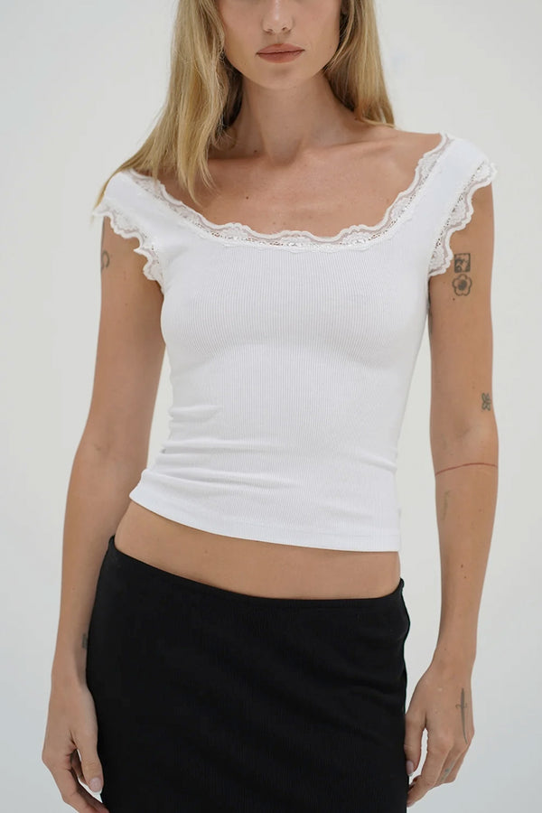 Cassidy Lace Ribbed Tank