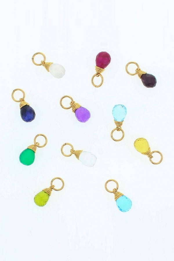 Natural Birthstone Charm - Assorted Colors