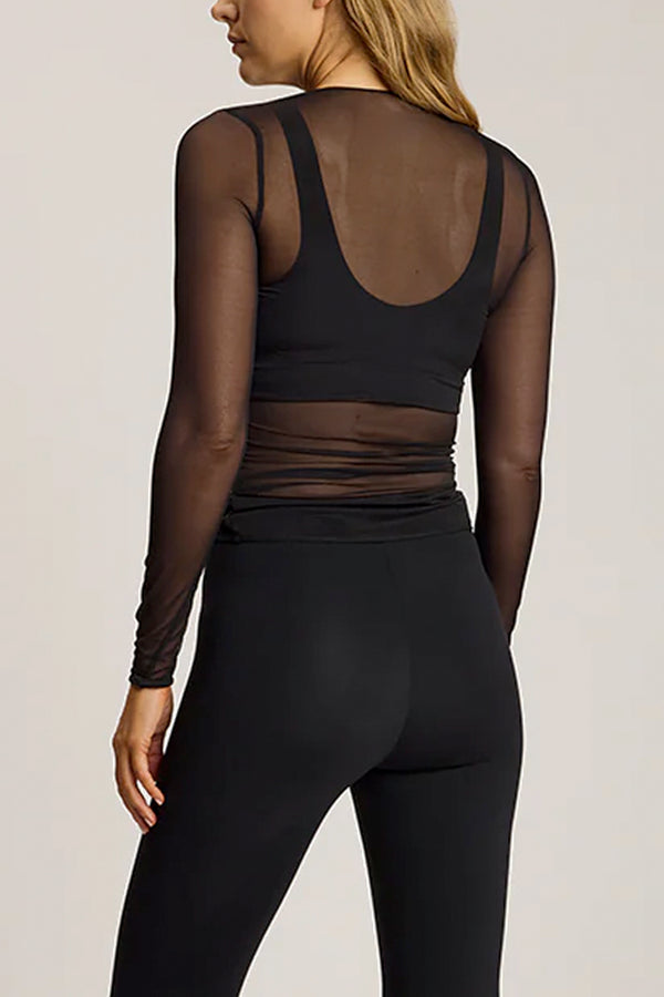 Chic Mesh Long Sleeve Tee