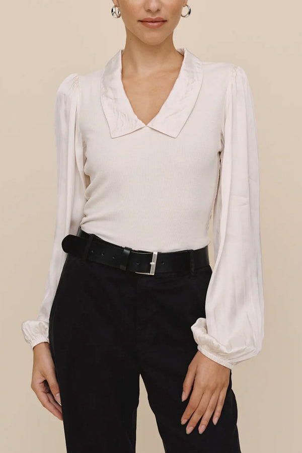 Collared V-Neck Top