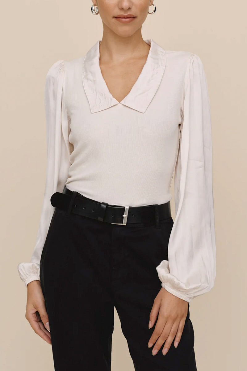 Collared V-Neck Top