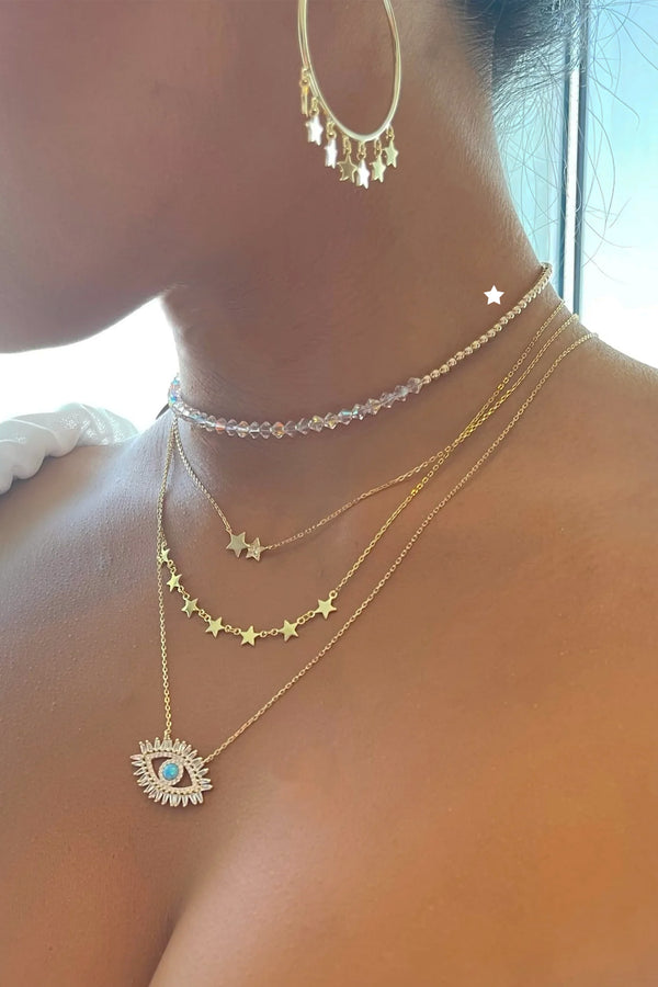 Crystal Bar Choker - Assorted Colors