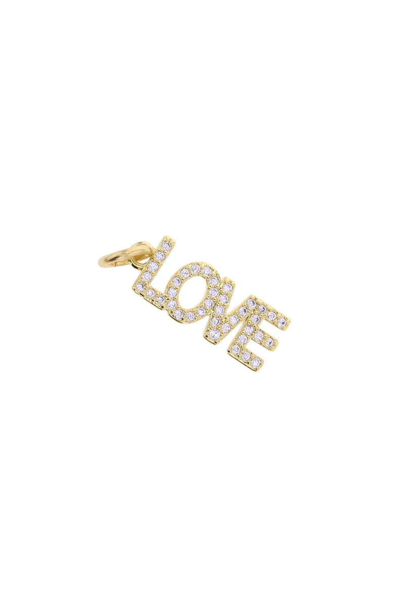 Gold CZ Love Charm