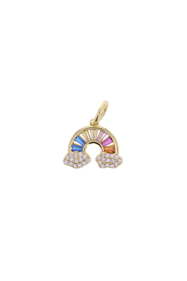 Gold CZ Rainbow Charm
