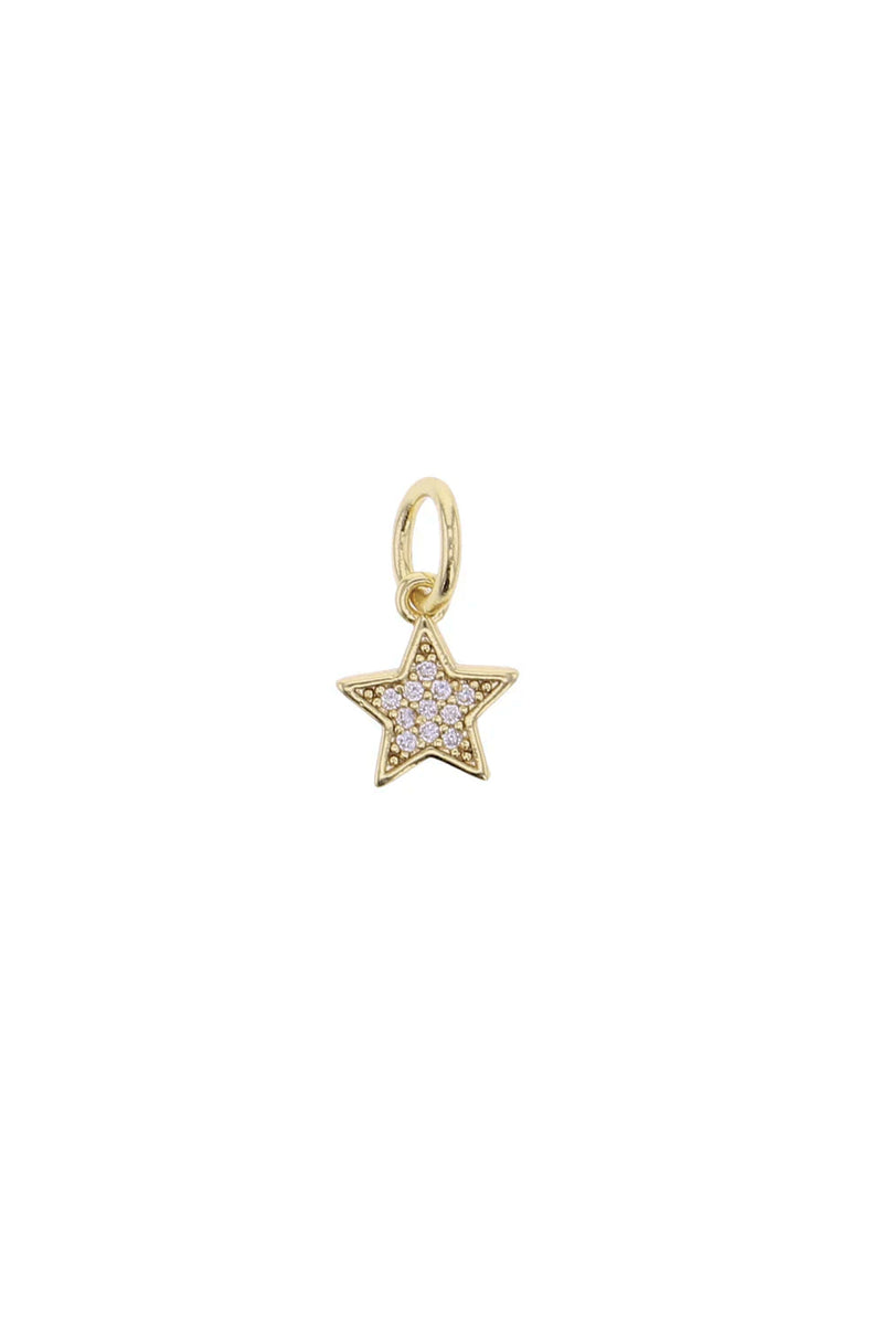 Gold CZ Star Charm