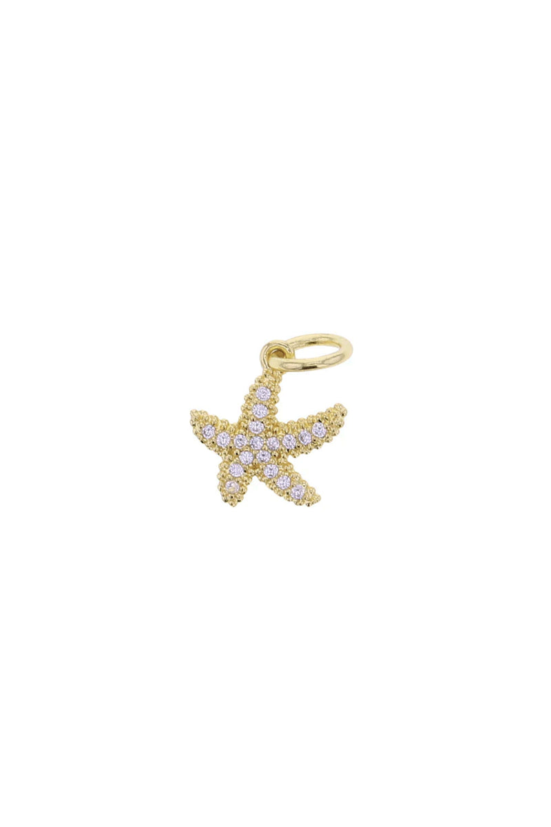 Gold CZ Starfish Charm