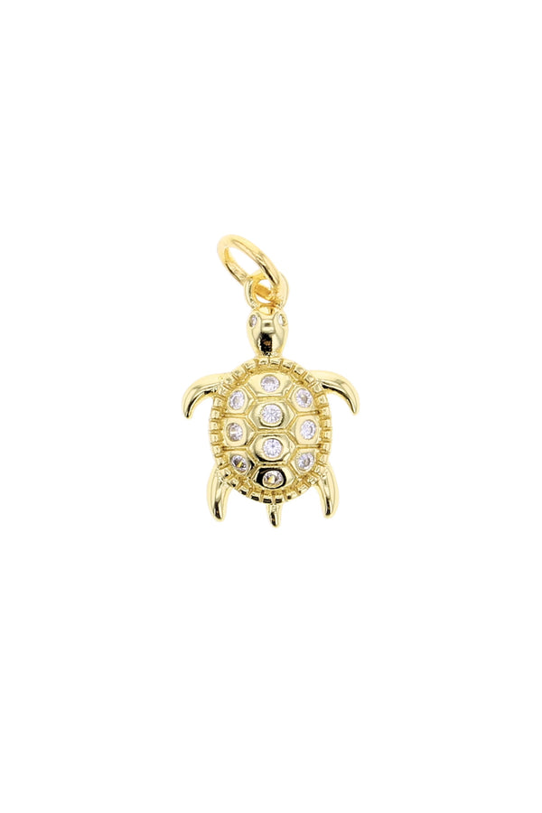 Gold CZ Sea Tortoise Charm