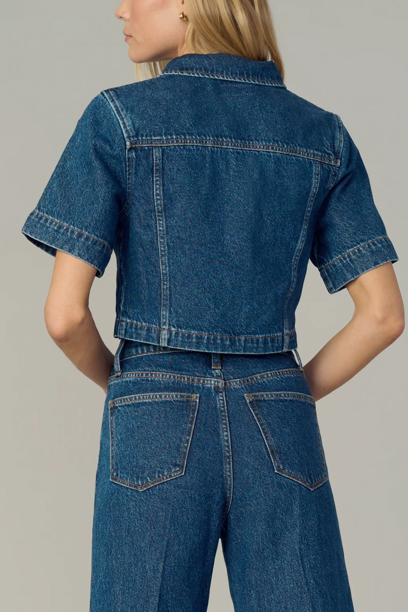 Denim Trucker Short Sleeve Top