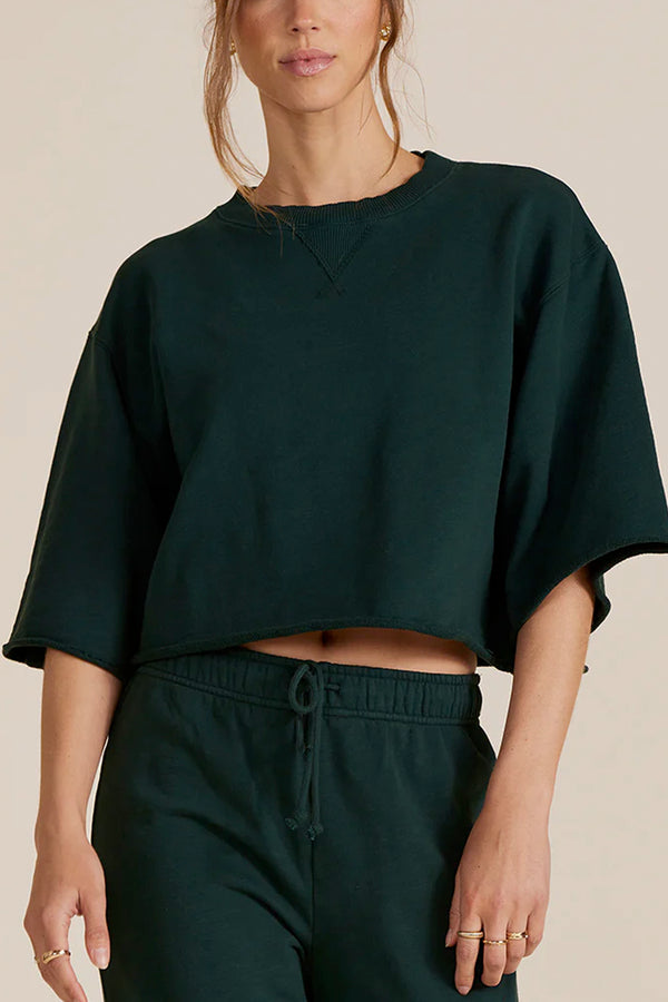Drop Shoulder Crop Short Sleeve
