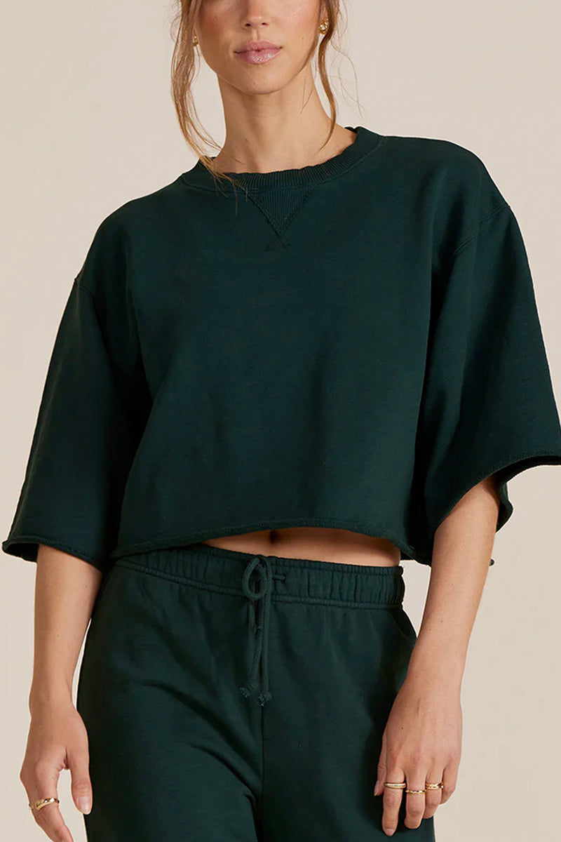 Drop Shoulder Crop Short Sleeve