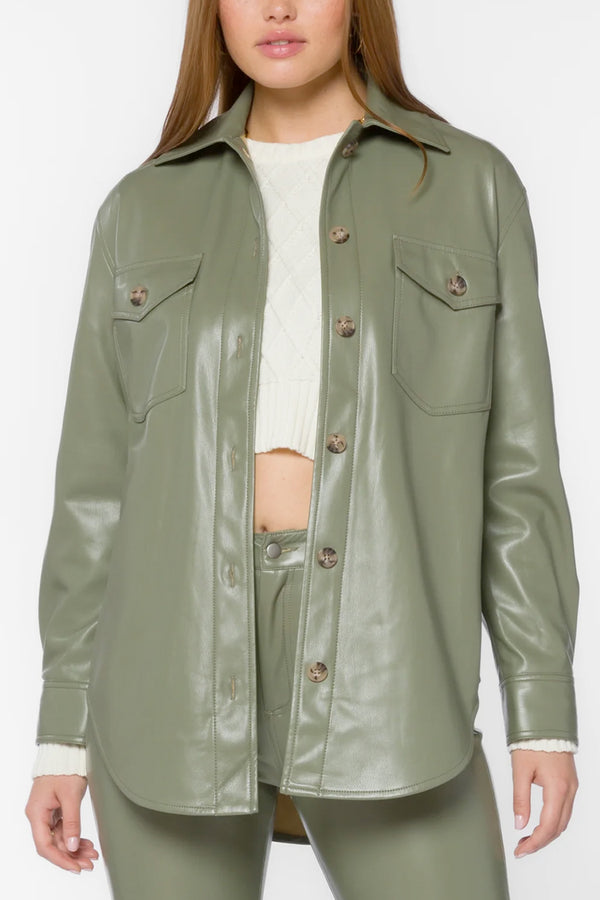 Eleanor Faux Leather Shacket