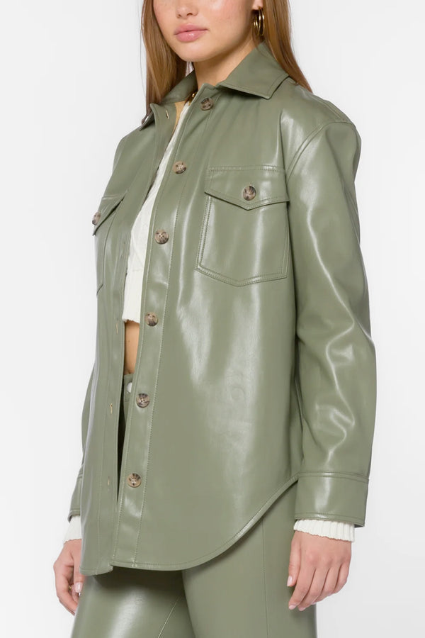 Eleanor Faux Leather Shacket
