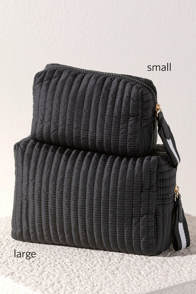 Ezra Quilted Small Cosmetic Pouch