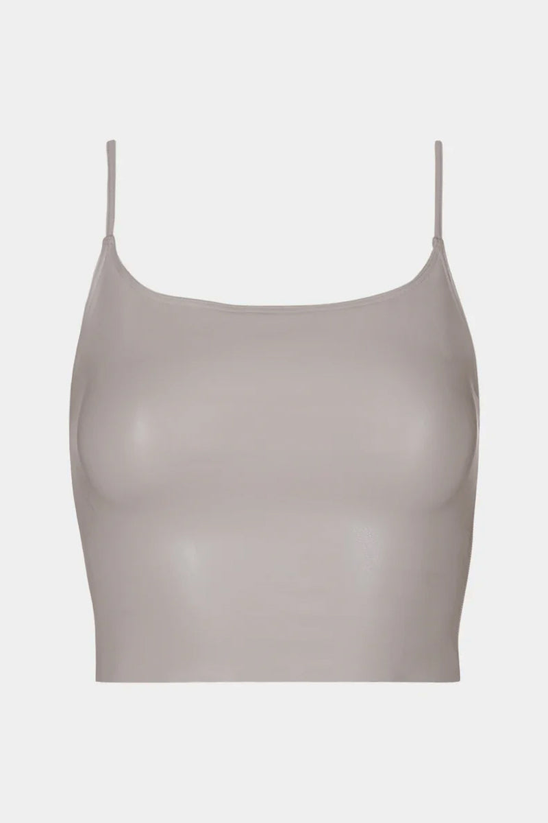 Faux Leather Cami Crop