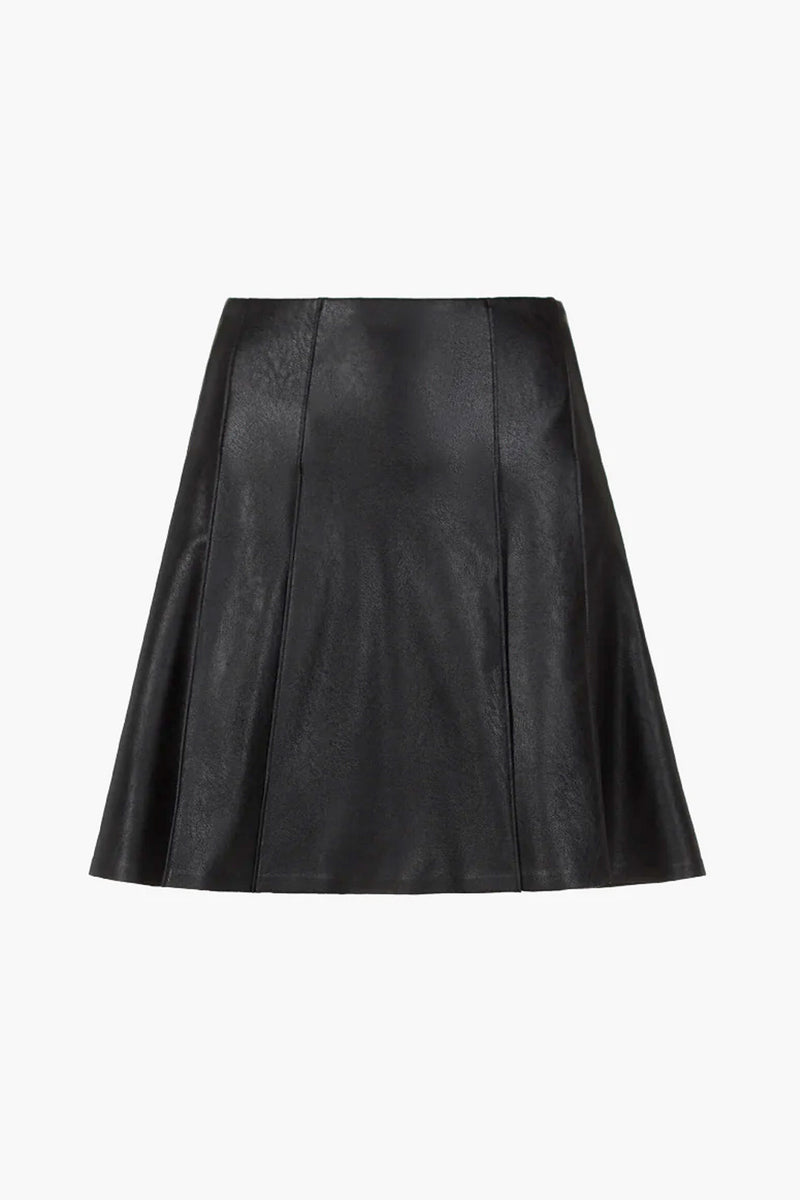 Faux Leather Pleated Mini Skirt