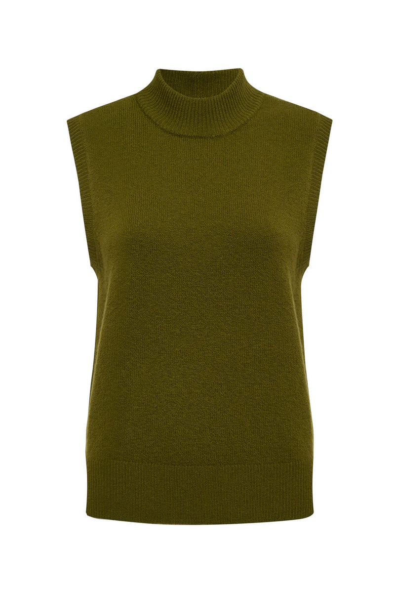 Fuzzy Mock Neck Shell