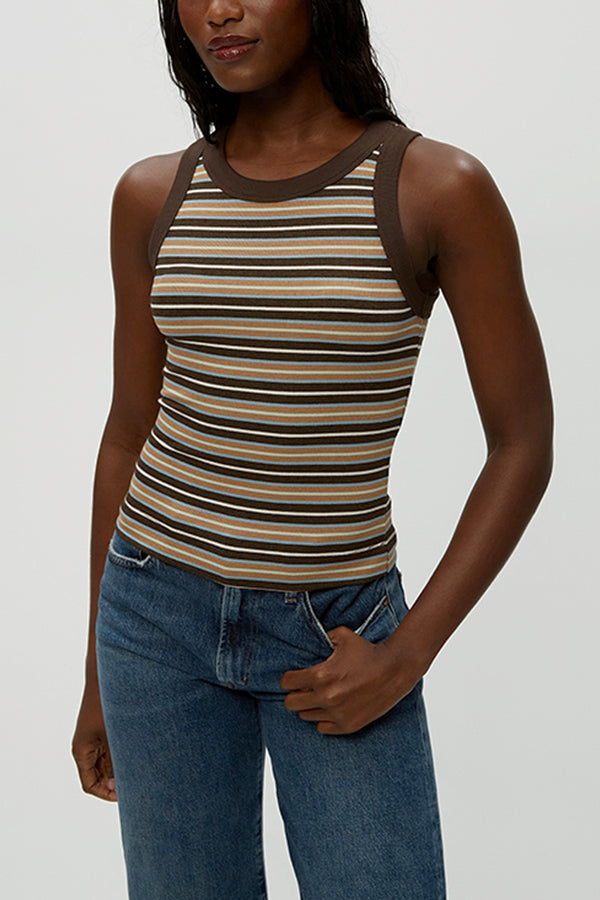Gina Striped Ribbed Tank