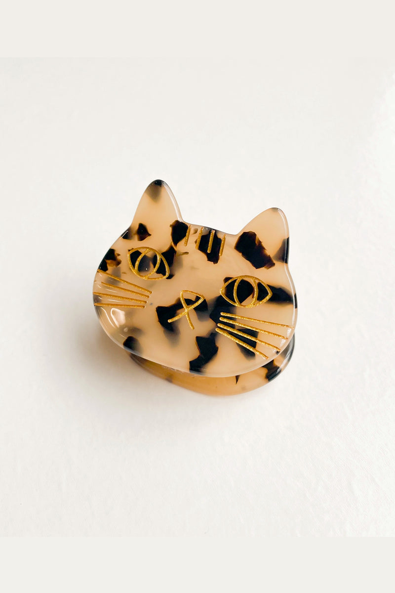 Ginger Hand Painted Cat Claw Clip