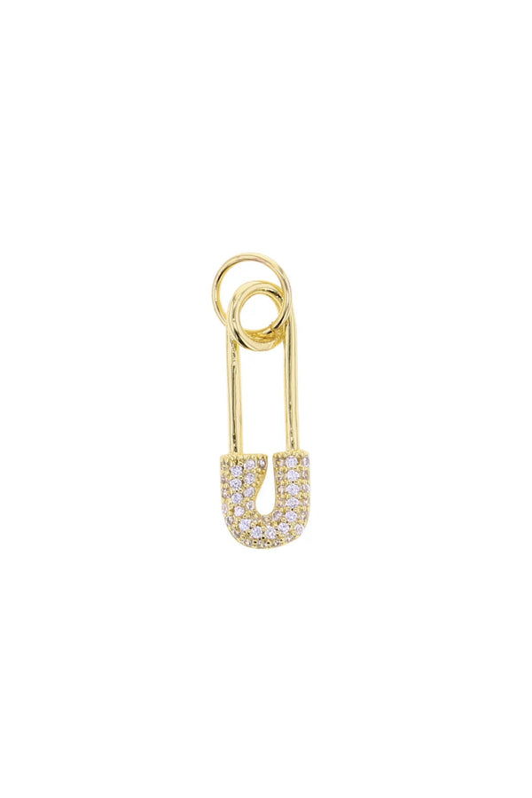 Gold CZ Diaper Pin Charm
