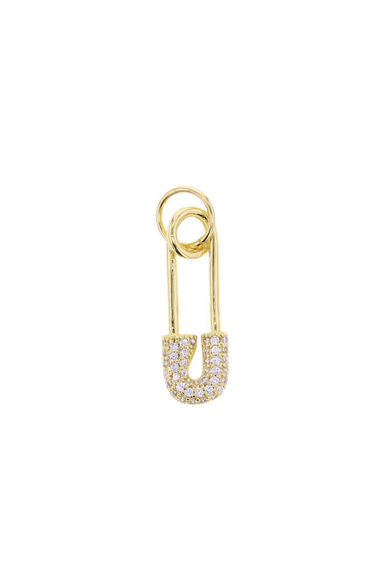 Gold CZ Diaper Pin Charm
