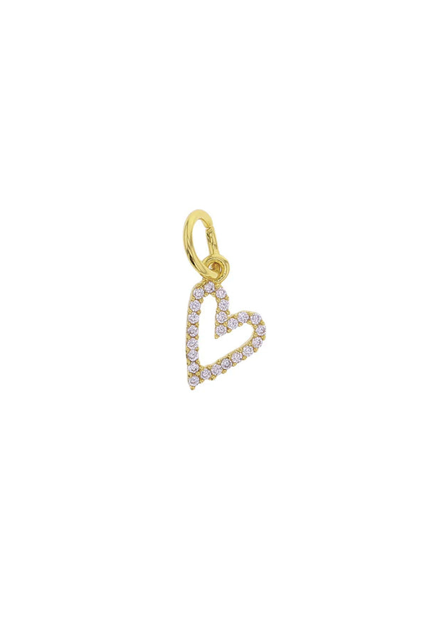 Gold Heart CZ Charm