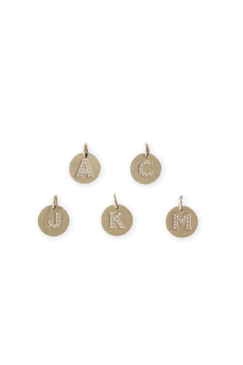 Gold CZ Letter Charm