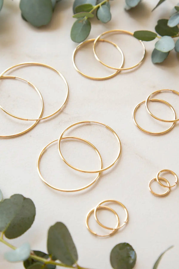 Gold Endless Hoops - Assorted Sizes