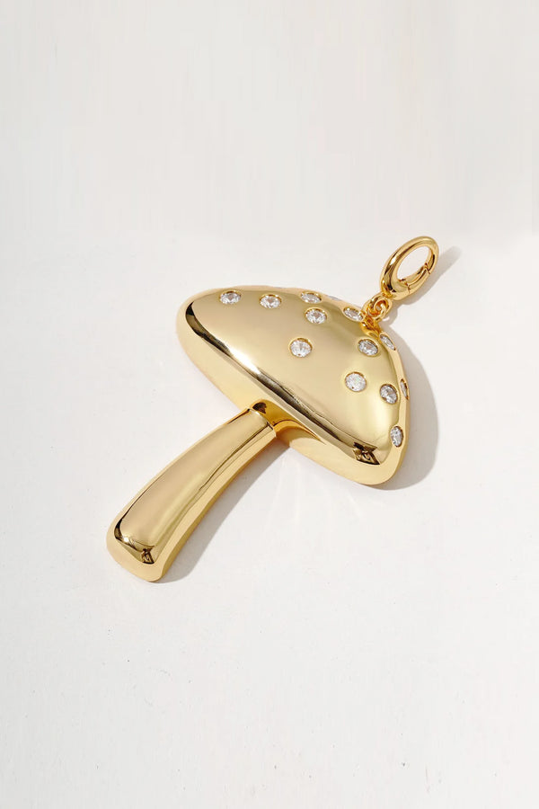 Golden Mushroom Bag Charm