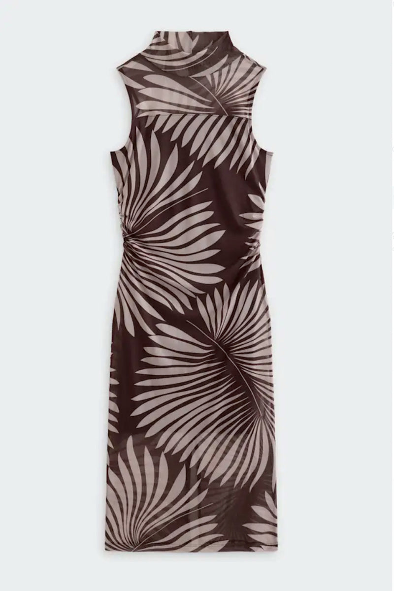 Halter Midi Mesh Dress