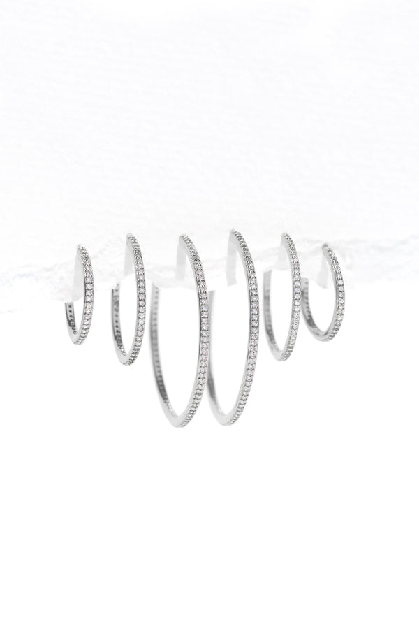 Harmony Pave Hoops - 3 sizes
