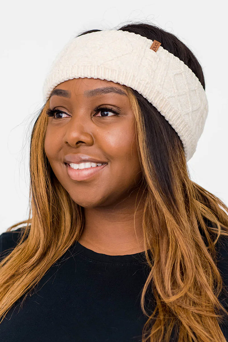 Chenille Cable Knit Headband
