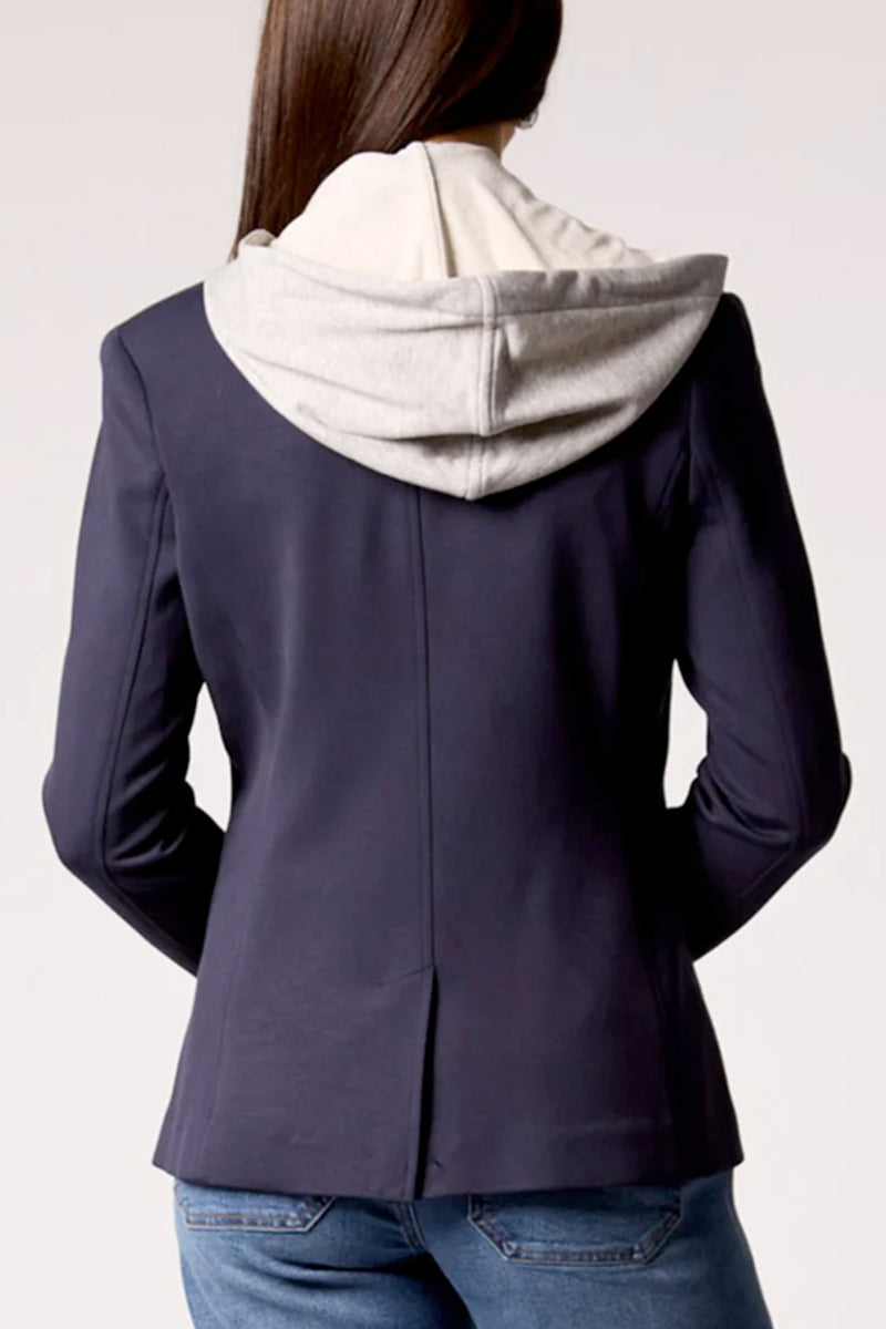 Helen Double Breasted Blazer With Removable Grey Hoodie Insert